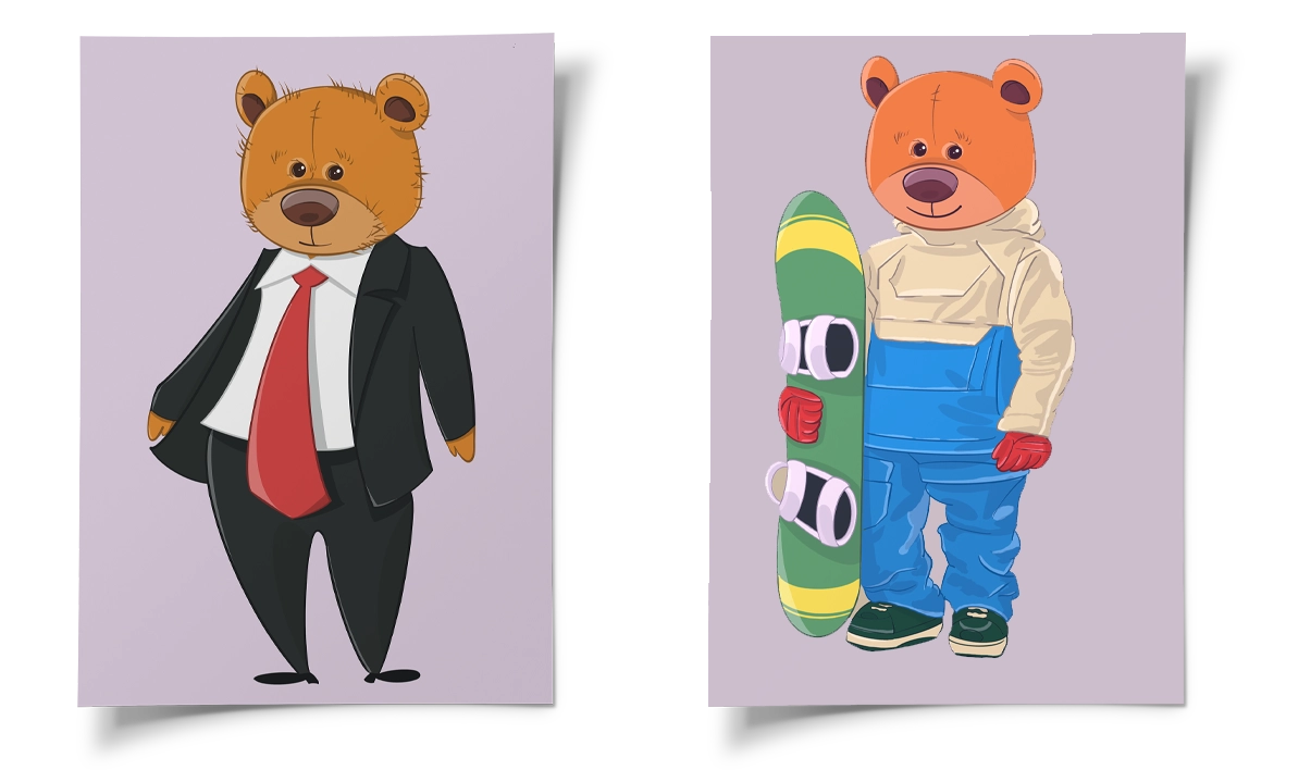 Procreate - delikatna kreska teddy bear na iPadzie - Idea For Design