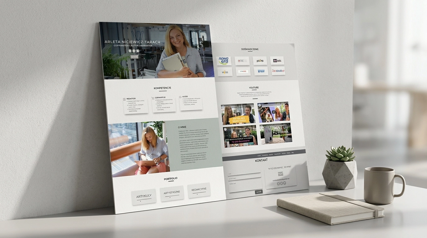 Copywriter website - Arleta Niciewicz-Tarach one page - Idea For Design projects