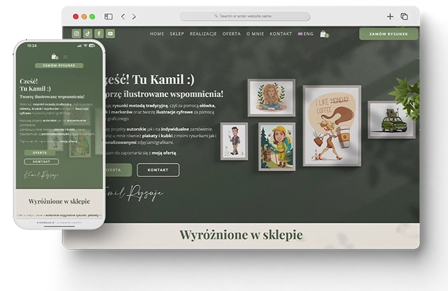Karykatury na zamówienie - widok strony głównej - KamilRysuje.pl
