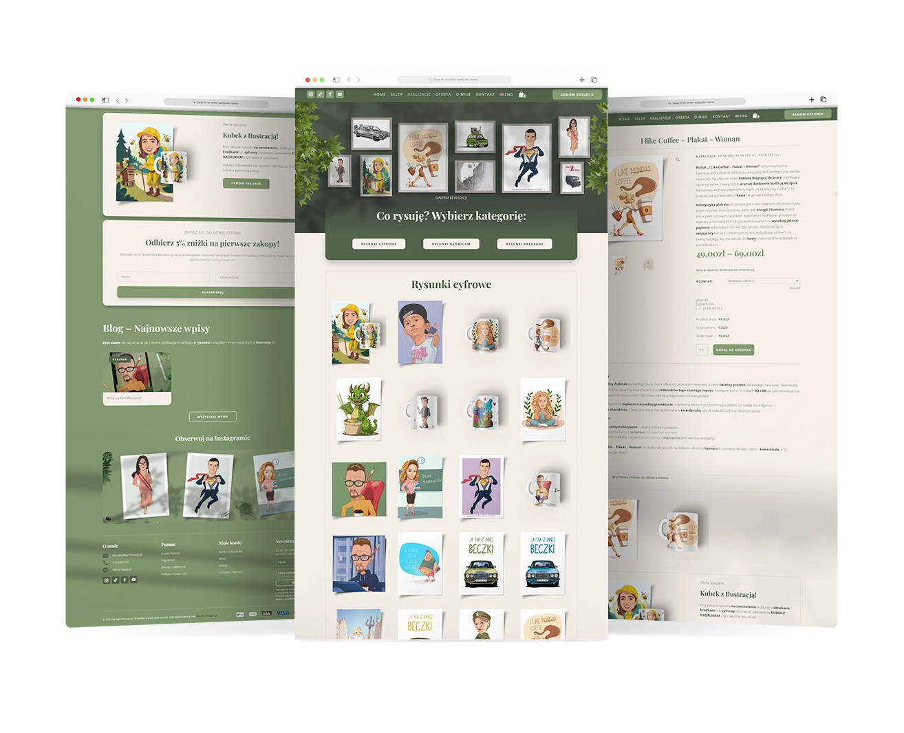 Karykatury na zamówienie - sekcja oferty - KamilRysuje.pl