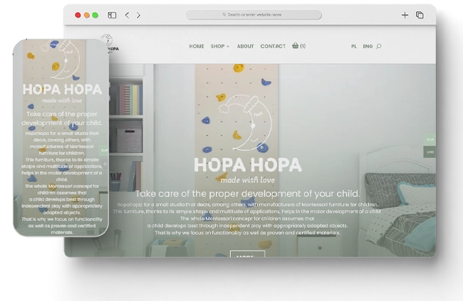 HopaHopa.eu – sklep woocommerce z akcesoriami montessori